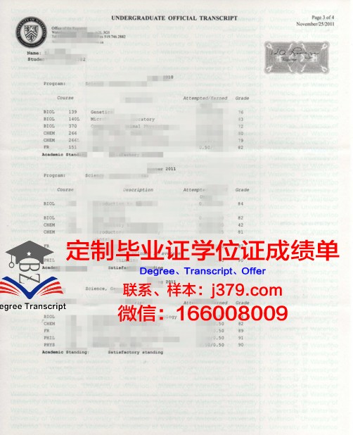 滑铁卢大学毕业证成绩单：一份全球认可的学术名片