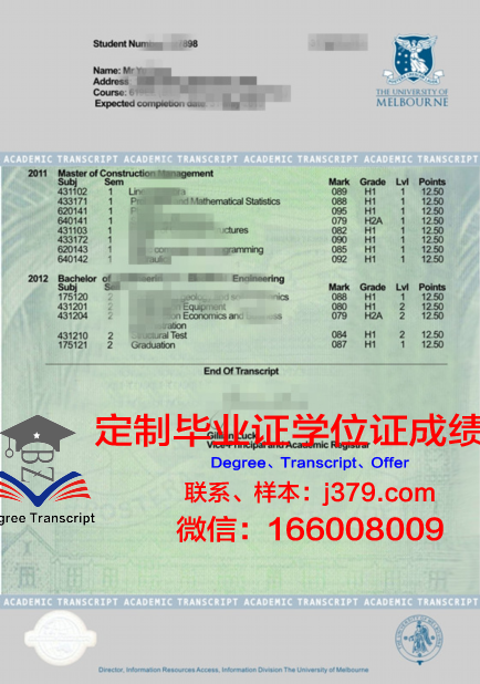 2023最新新墨尔本大学毕业证书图片