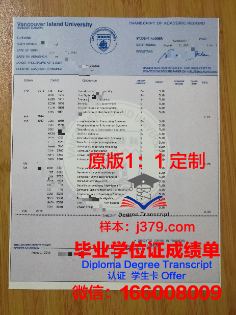 温哥华电影学院 毕业证模板 Vancouver Film School Diploma
