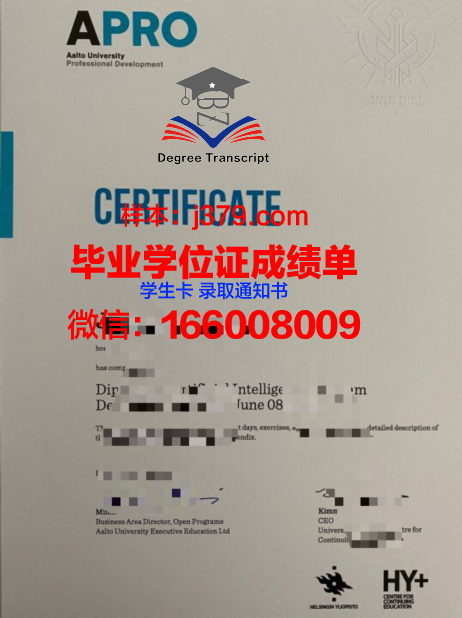 阿尔托大学毕业证Diploma文凭成绩单