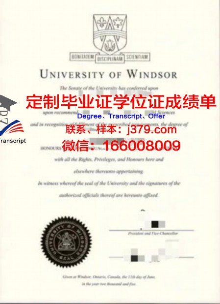 温莎大学本科毕业证 University of Windsor diploma