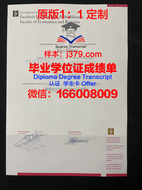 阿姆斯特丹自由大学毕业证图片