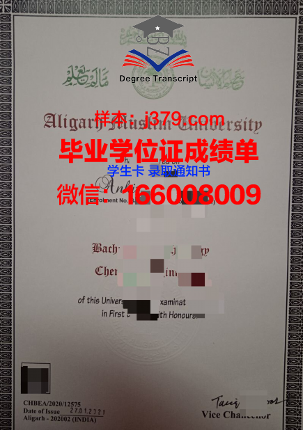 阿里格尔穆斯林大学毕业证Diploma文凭