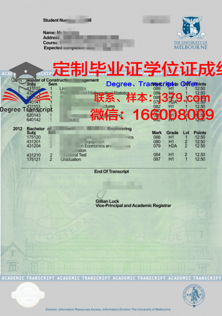 利大毕业资格证明与学业成绩单