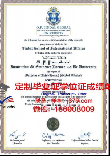 萨达尔帕特尔大学学历证书版式展示