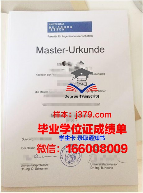 杜伊斯堡大学毕业证书样本及真实图片