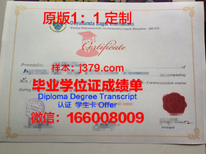 班加罗尔大学K.L.E学院毕业证diploma